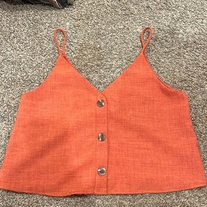 Cropped spaghetti strap with high waist short with elastic band